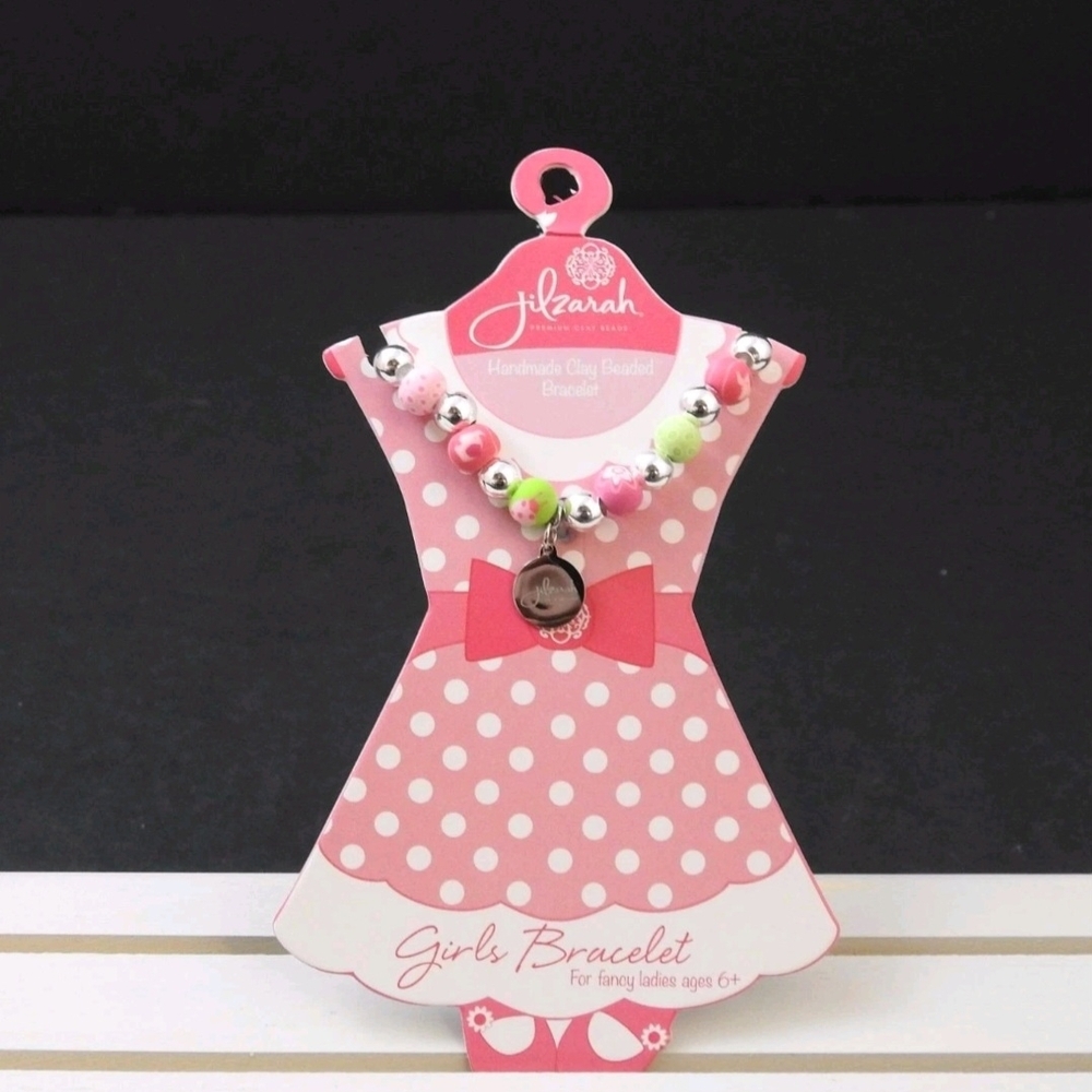 Jilarah Pink and White Beaded Bracelet for Kids